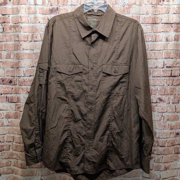 Old Navy 94 Brown Button-Up Shirt Size Large - Picture 1 of 8